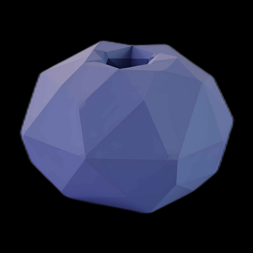 Myrtille low poly bleue 3D