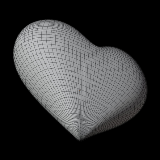 Coeur stylise 3D gratuit forme organique - modele 3D gratuit