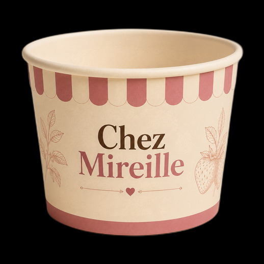 Pot à glace en carton 3D gratuit style rétro - modele 3D gratuit