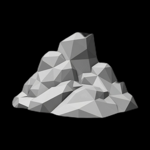 Rocher low poly 3D gratuit stylise