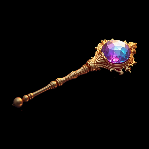 Sceptre magique orné d'une gemme