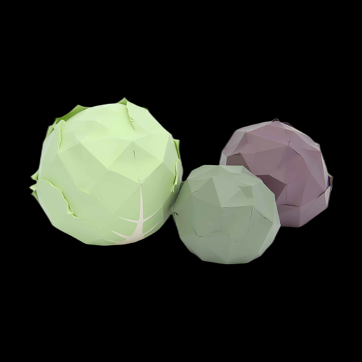 Choux en papier, modèle 3D