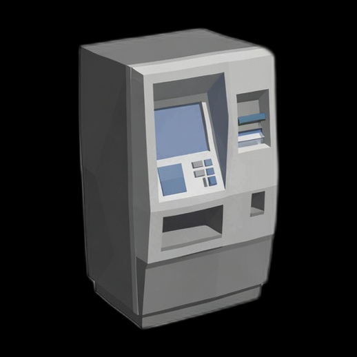 Distributeur automatique 3D gratuit borne bancaire