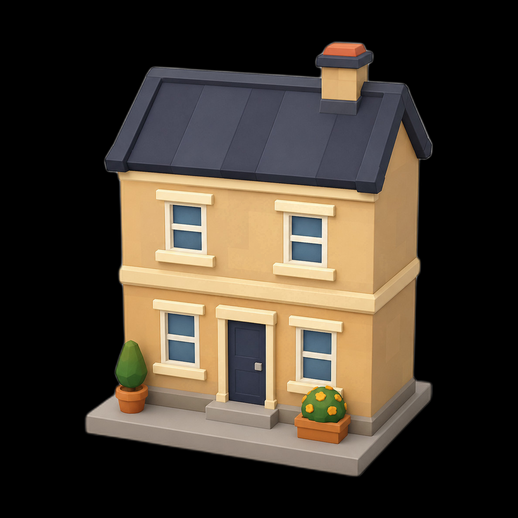 Maison stylisee 3D gratuit style low poly