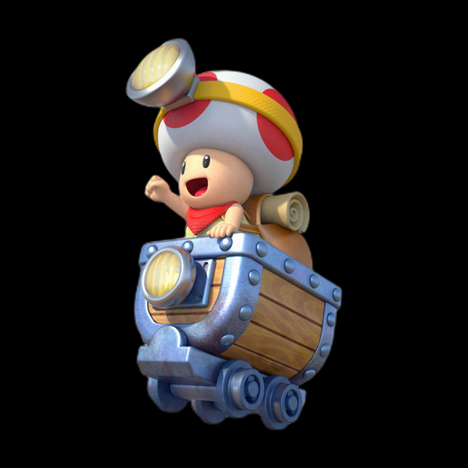Personnage champignon 3D gratuit chariot mine cartoon