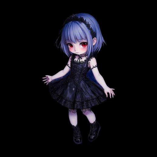 Personnage anime gothique 3D gratuit chibi fille