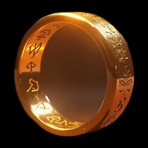 Bague dorée avec runes gravées