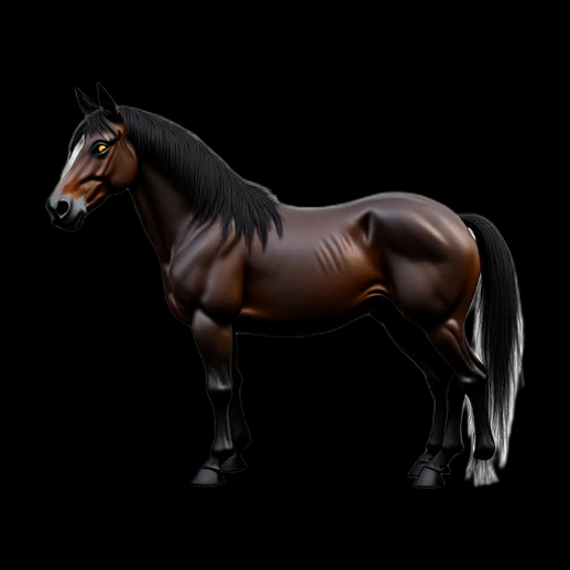Asset 3D Cheval Alezan Foncé
