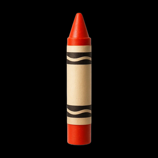 Crayon de cire rouge isolé