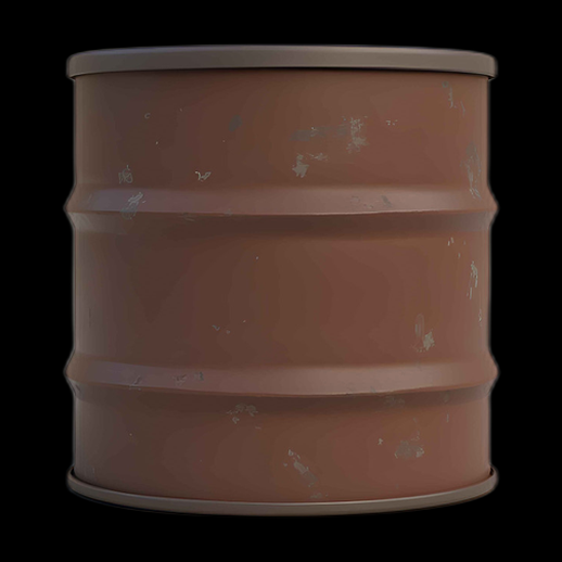 Baril métal rouillé 3D asset