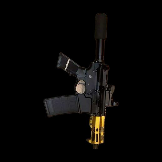 Fusil AR-15 tactique 3D gratuit noir et or - modele 3D gratuit
