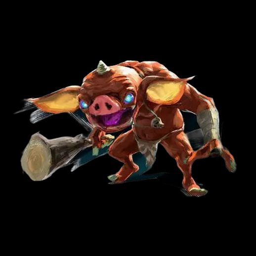 Creature gobelin cochon 3D gratuit avec massue - modele 3D gratuit