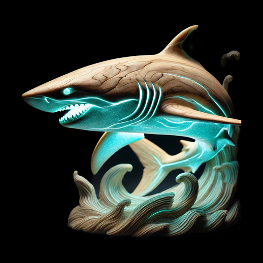 Requin stylise lumineux 3D gratuit fantasy