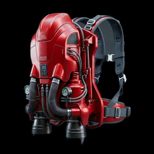Jetpack futuriste rouge 3D gratuit detaille