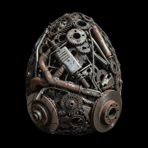 Oeuf mecanique steampunk 3D gratuit avec engrenages