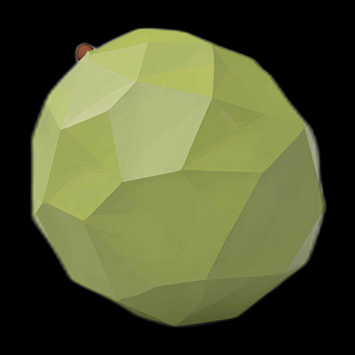 Pomme 3D low-poly verte