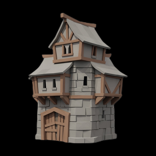 Tour medievale stylisee 3D gratuit fantasy