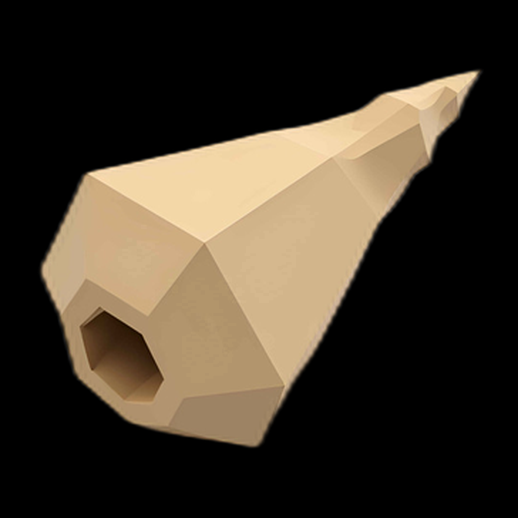Pointe de lance polygonale beige 3D