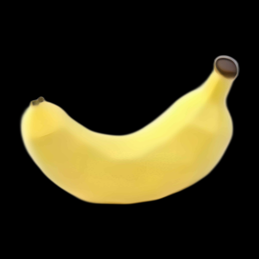 Banane jaune réaliste, asset 3D