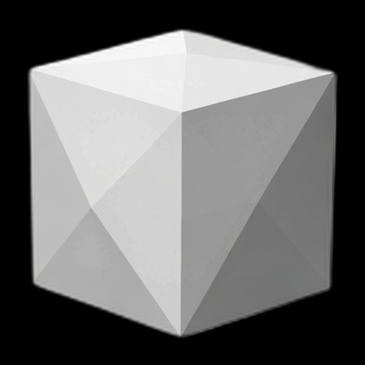 Cube geometrique 3D gratuit style low poly