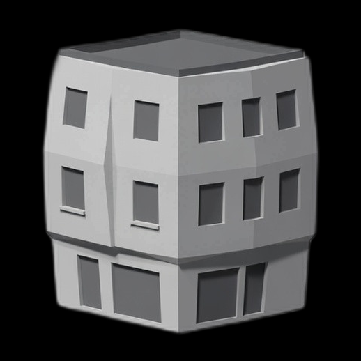 Modele 3D gratuit immeuble low poly simple