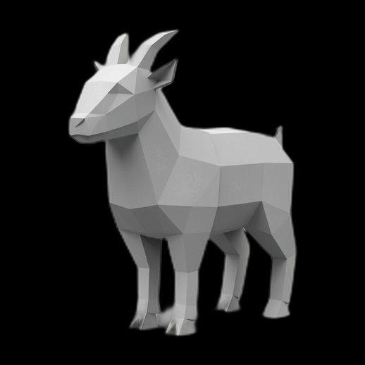 Modele 3D gratuit chevre low poly stylisee