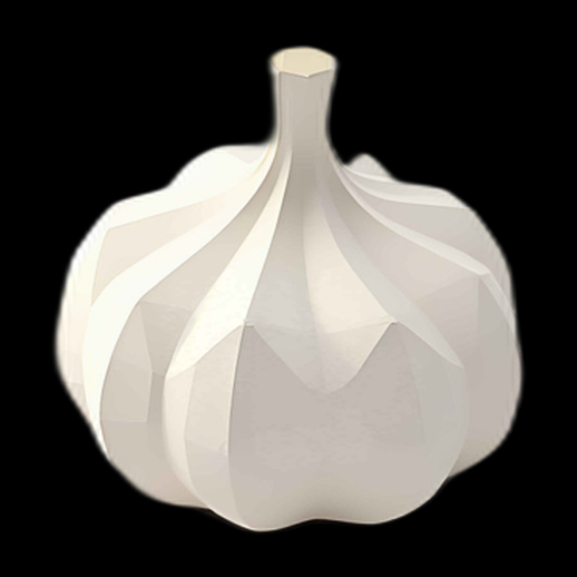 Tête d'ail 3D stylisée