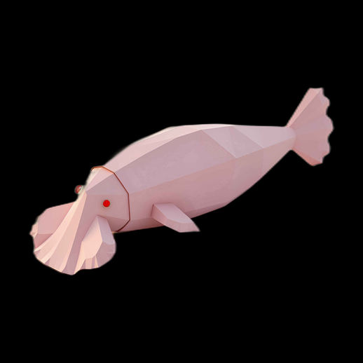 Dugong Low Poly Rose 3D