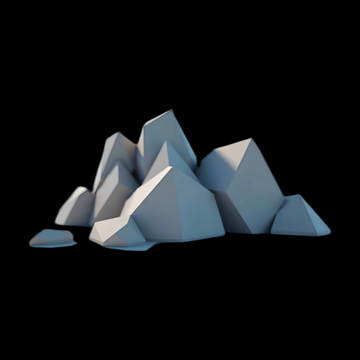 Modèle 3D de rochers low-poly - modele 3D gratuit