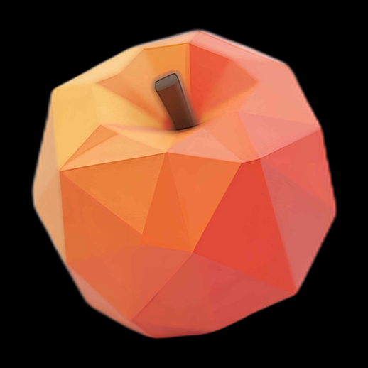 Pomme 3D Low Poly Orange