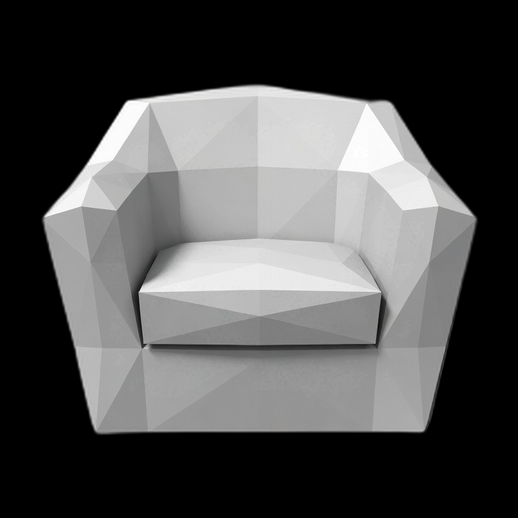 Fauteuil low poly 3D gratuit moderne