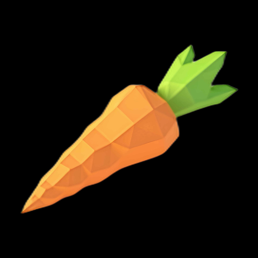 Carotte 3D Low Poly