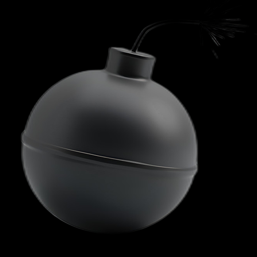 Bombe dessin animé noire 3D