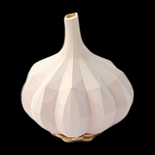 Ail stylisé low poly 3D