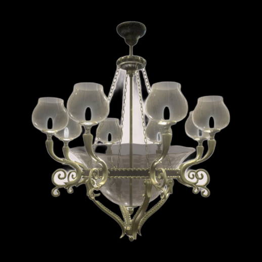 Lustre classique avec abat-jours tulipe