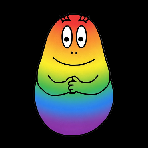 Personnage cartoon arc-en-ciel 3D gratuit stylise