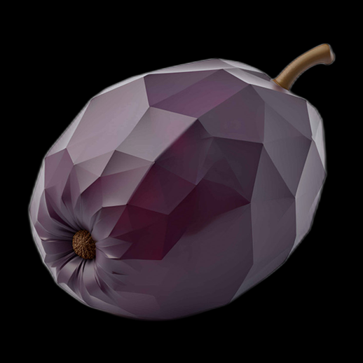Prune violette Low Poly 3D - modele 3D gratuit