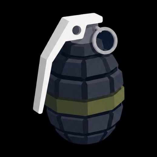 Grenade militaire 3D gratuit style low poly
