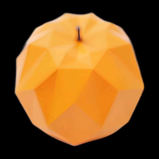 Pomme orange géométrique en 3D