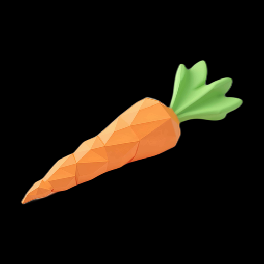Carotte Low Poly en 3D