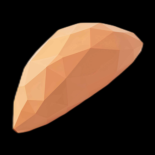 Amande 3D low poly orange