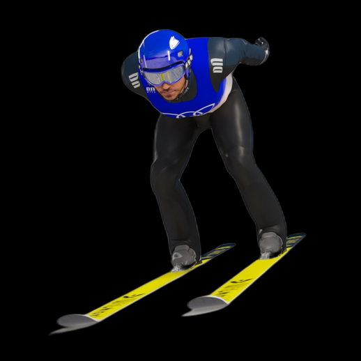 Skieur saut a ski 3D gratuit realiste