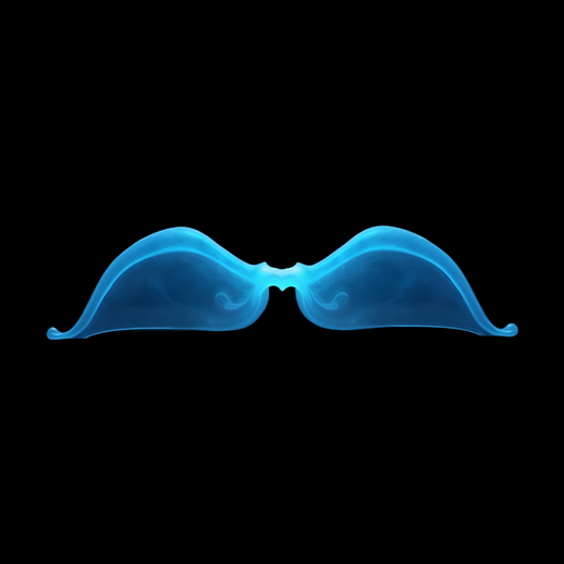 Moustache lumineuse bleue stylisée 3D