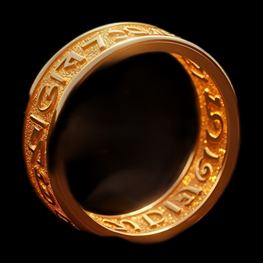Bague en or avec inscriptions