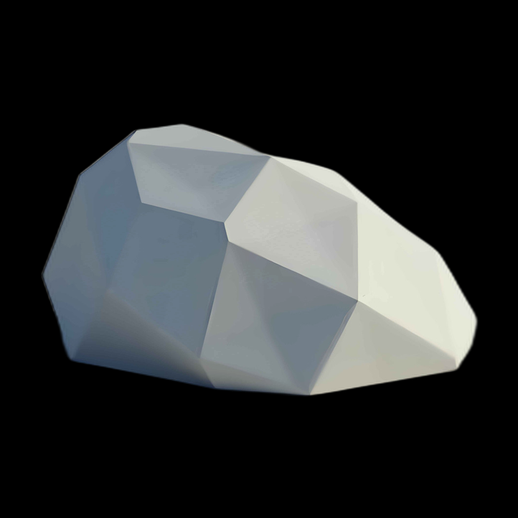 Rocher 3D polygonal gris pâle