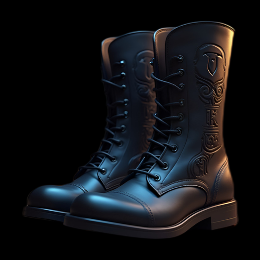 Bottes noires décoratives 3D