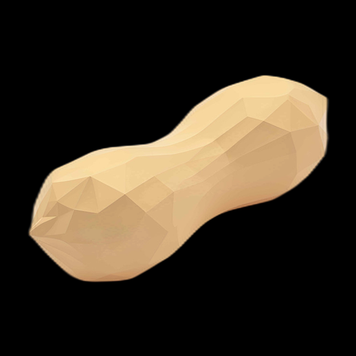 Asset 3D d'une cacahuète low poly