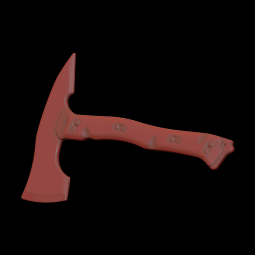 Hache de pompier 3D rouge détaillée