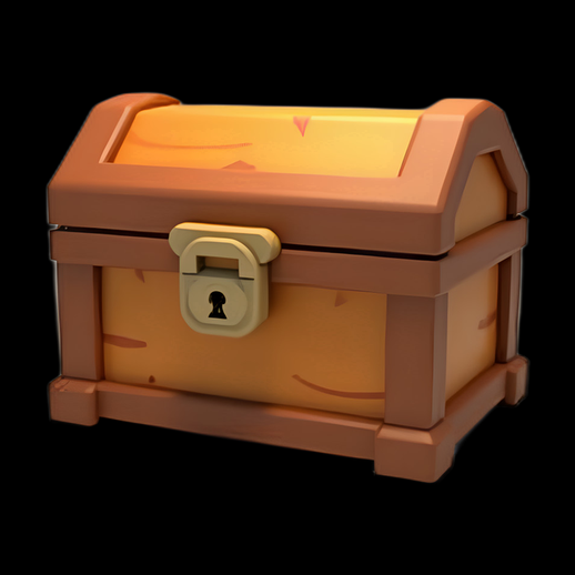 Coffre au trésor stylisé 3D - modele 3D gratuit