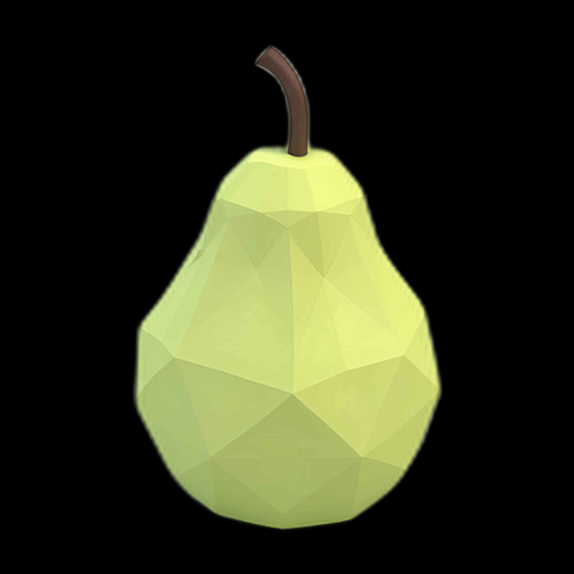 Poire 3D low poly simplifiée